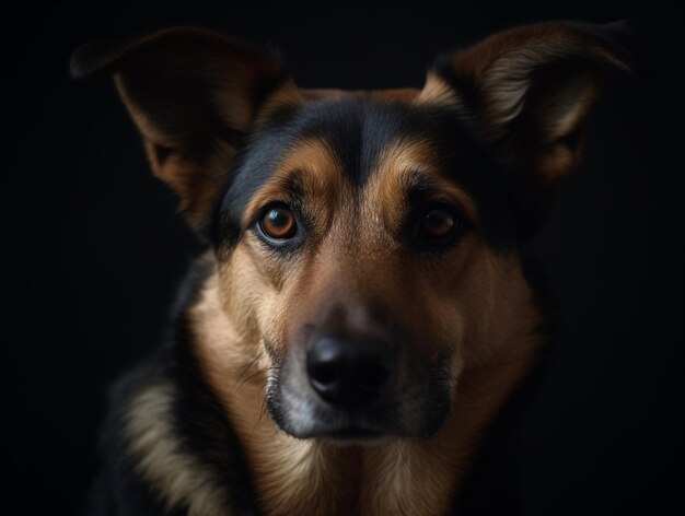 背景に分離された犬の顔の肖像画 現実的なデジタル生成写真イラスト