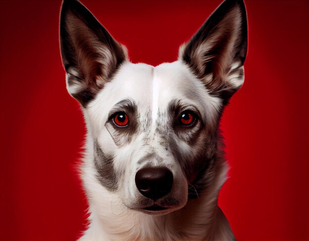 Портрет собаки, изолированный на заднем плане, реалистичная цифровая фотоиллюстрация