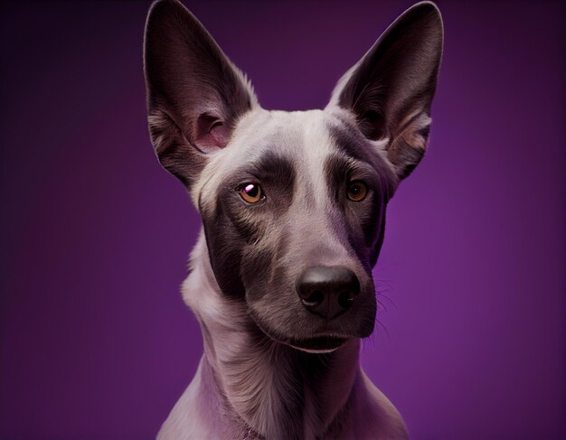 Dog face portrait isolated on background realistic digital generated photo illustration