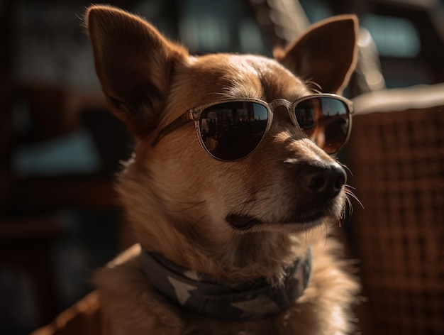 背景に分離された犬の顔の肖像画 現実的なデジタル生成写真イラスト