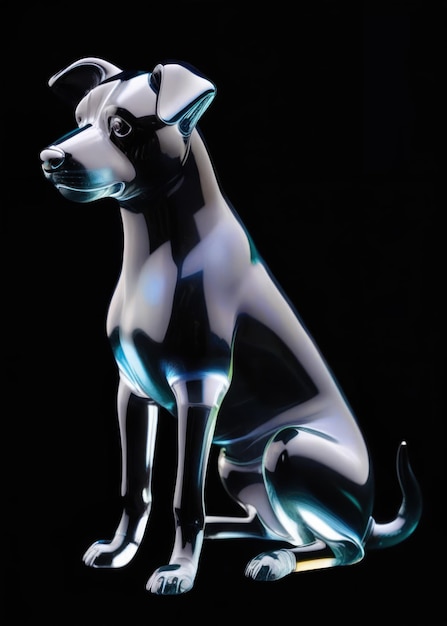 a dog figurine made by glass