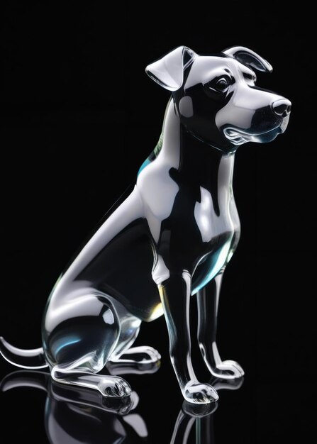 a dog figurine made by glass