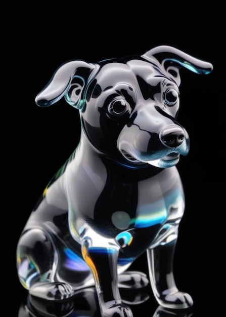 Photo a dog figurine made by glass