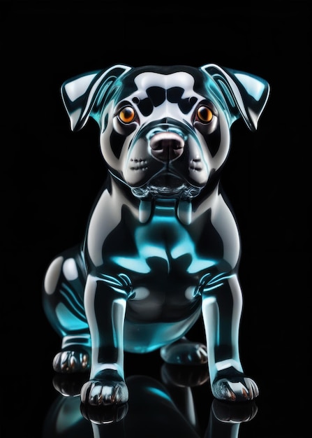 a dog figurine made by glass