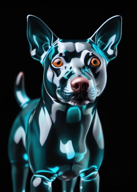 a dog figurine made by glass