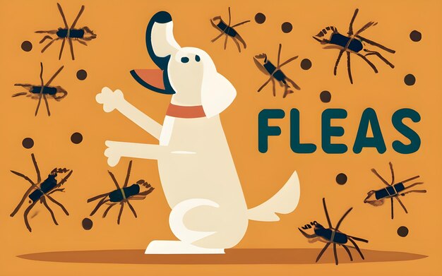 Photo dog fleas infestation