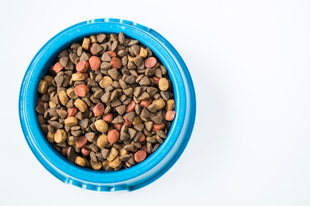 Dog food dry food for animals poppy mixed food high angle view