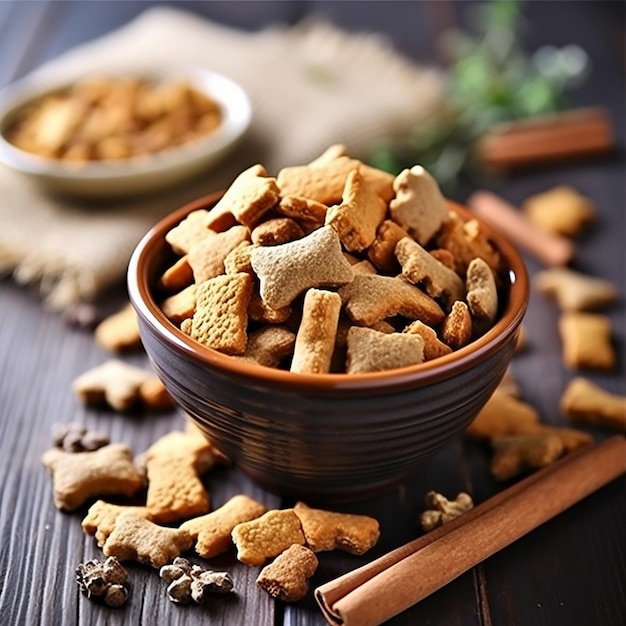 Photo dog food in a glass container