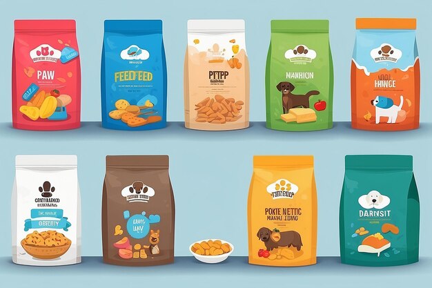 Photo dog food packaging designillustration vector