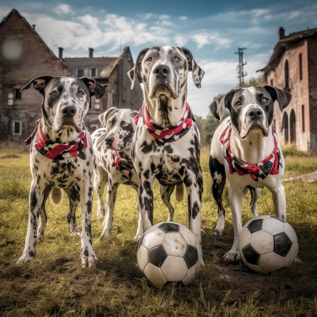 犬のサッカーチーム