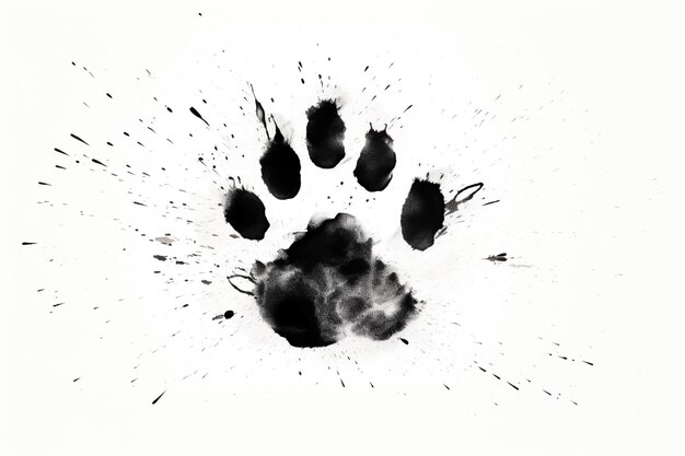 Dog footprints abstract background generative ai illustration