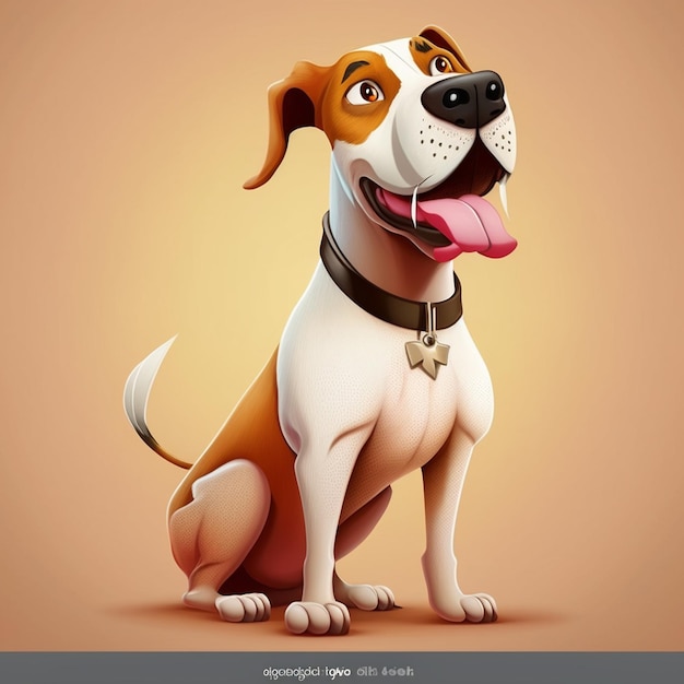 Dog full body cartoon character vector