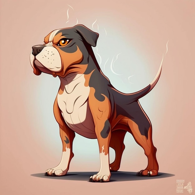 Dog full body cartoon character vector