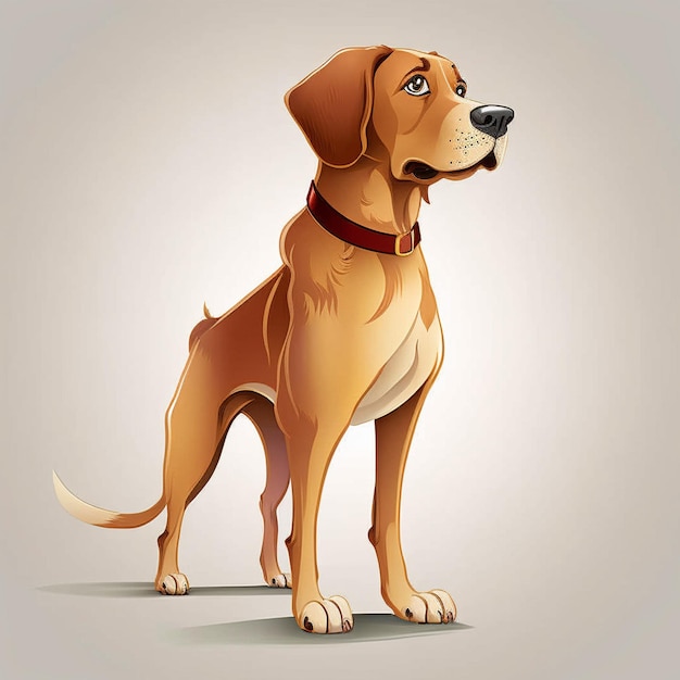 Dog full body cartoon character vector