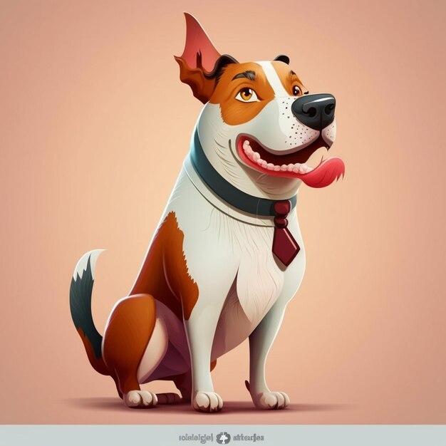 Dog full body cartoon character vector