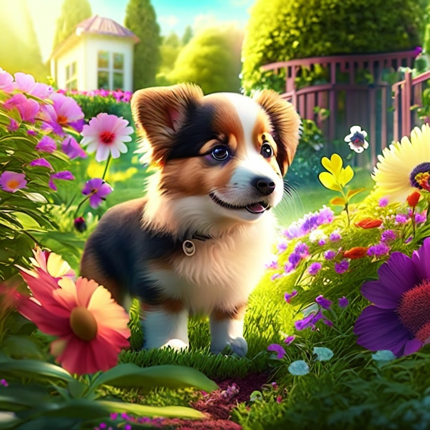 dog in garden