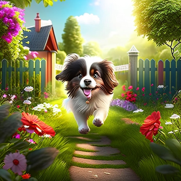 Dog in garden