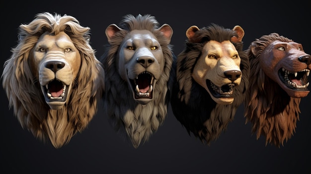 Персонажи льва с собачьей головойГенеративный ИИ