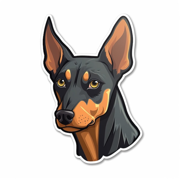 Photo dog head sticker cartoon style