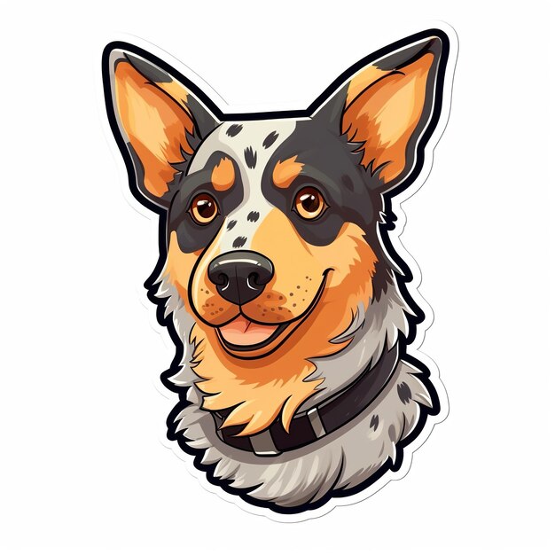 Premium AI Image | Dog head sticker cartoon style