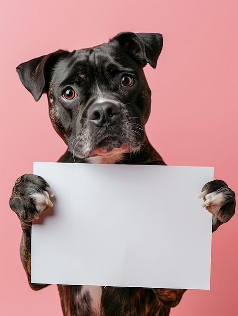 Photo a dog holding a sign that says quot a dog quot