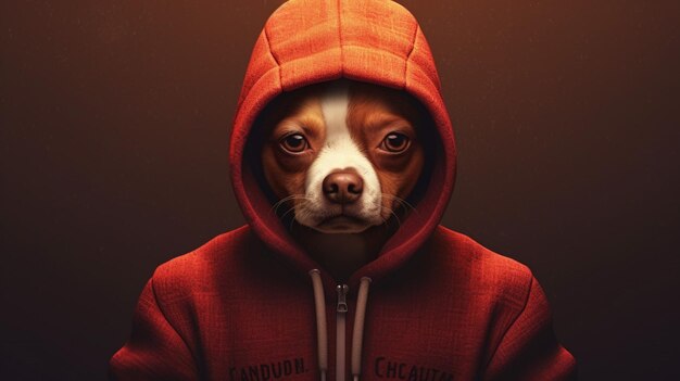 A dog in a hoodie