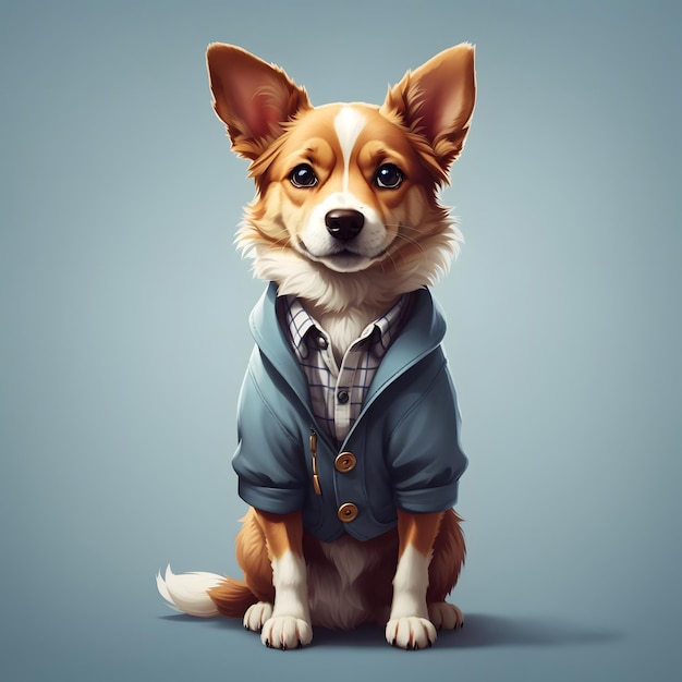 Dog illustration AI Generative