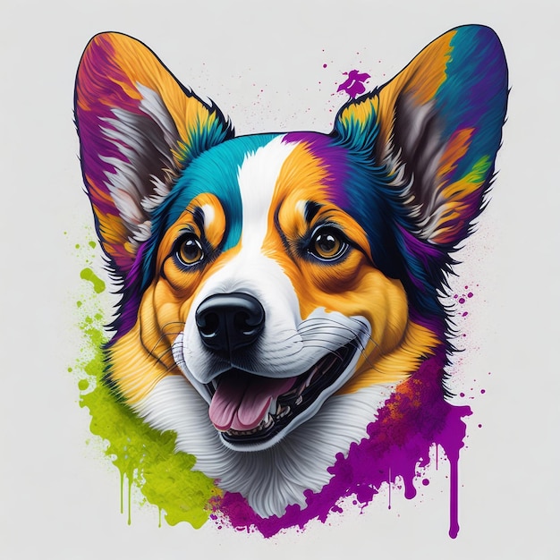 Dog illustration on t shirts design