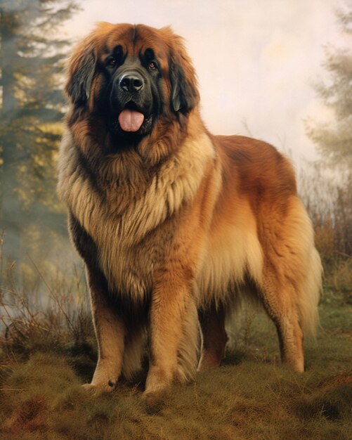 The dog is a large breed of the leonberger.