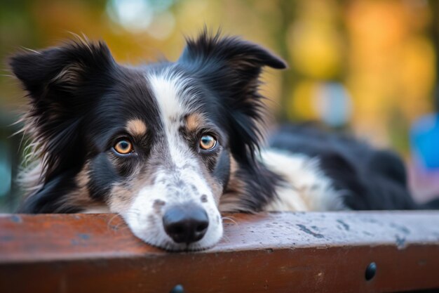 犬が崖っちを眺めている