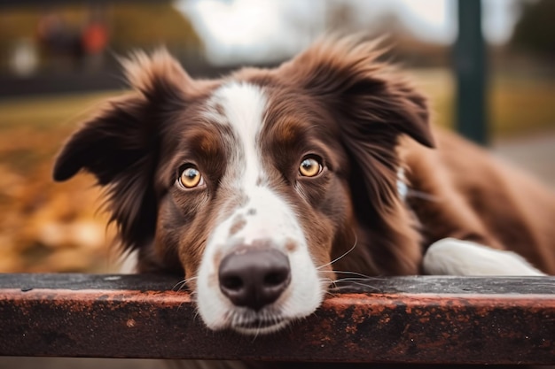 犬が崖っちを眺めている