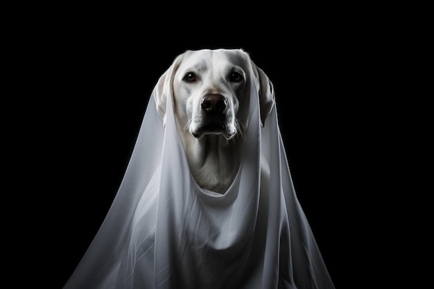 Photo a dog is wearing a white cloth that says  a dog