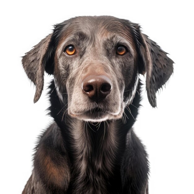 Photo dog isolated on white background generative ai