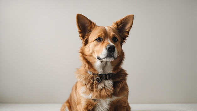 白い背景に孤立した犬