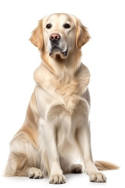 Dog isolated on white generative ai