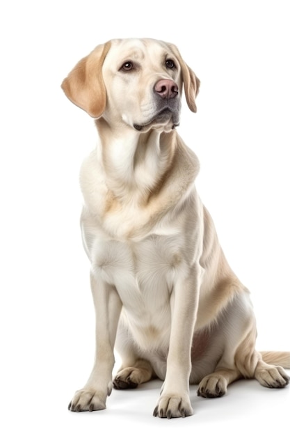 Dog isolated on white generative ai