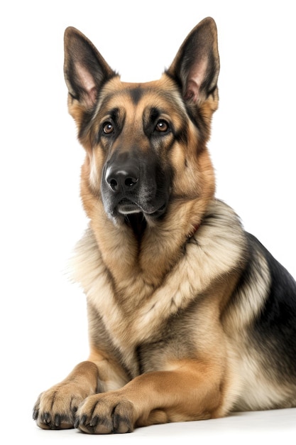 Dog isolated on white generative ai