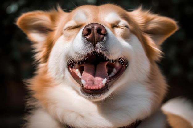 Dog laughing