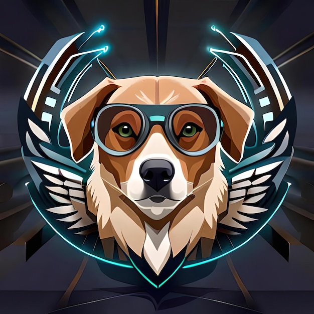 Dog logo illustration digital painting