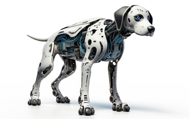 Photo a dog made by a robot made by a dog
