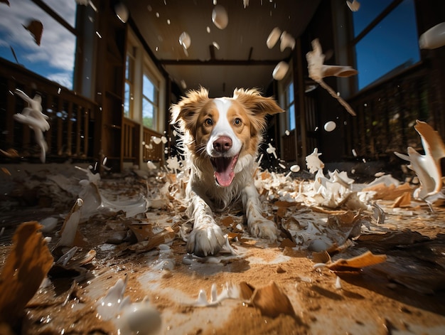 the dog made a mess in the apartment Generative AI