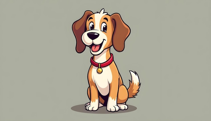 Photo dog mascot cartoon logo design