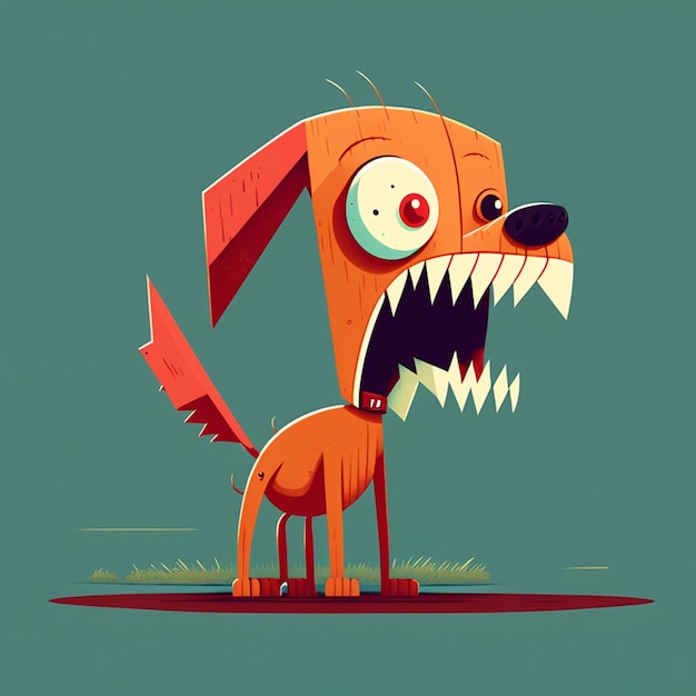 Photo dog monster vector illustration