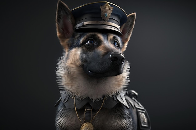 A dog named german shepherd with a bell on his neck.