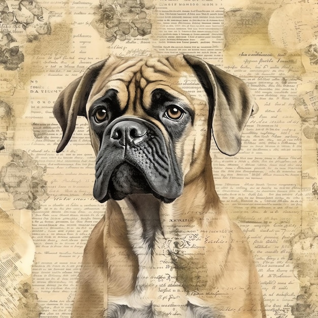 古い犬用紙 ヴィンテージデジタル紙
