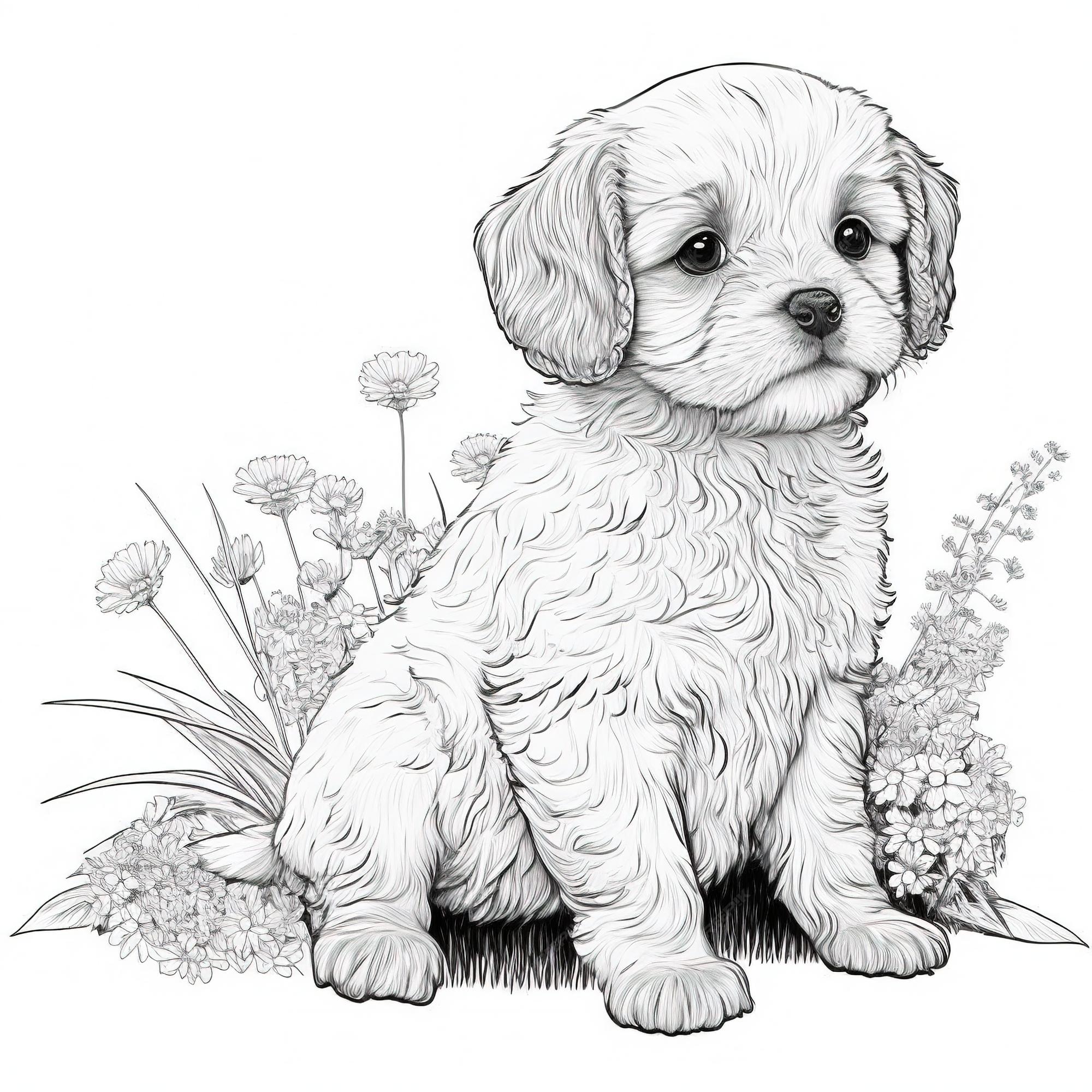 Realistic Dog Coloring Pages