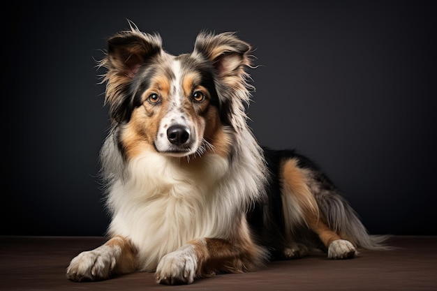 Dog photographed on a plain background in a studio