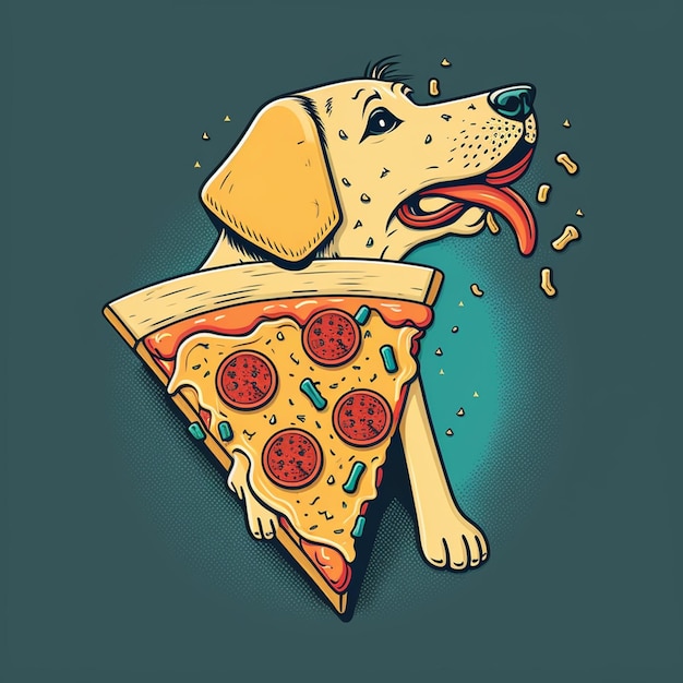 Foto dog pizza vector illustratie