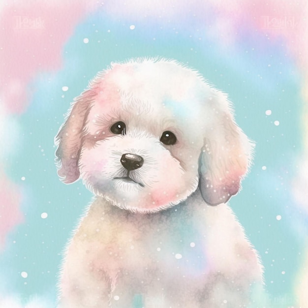 Photo dog puppy cute abstract pastel