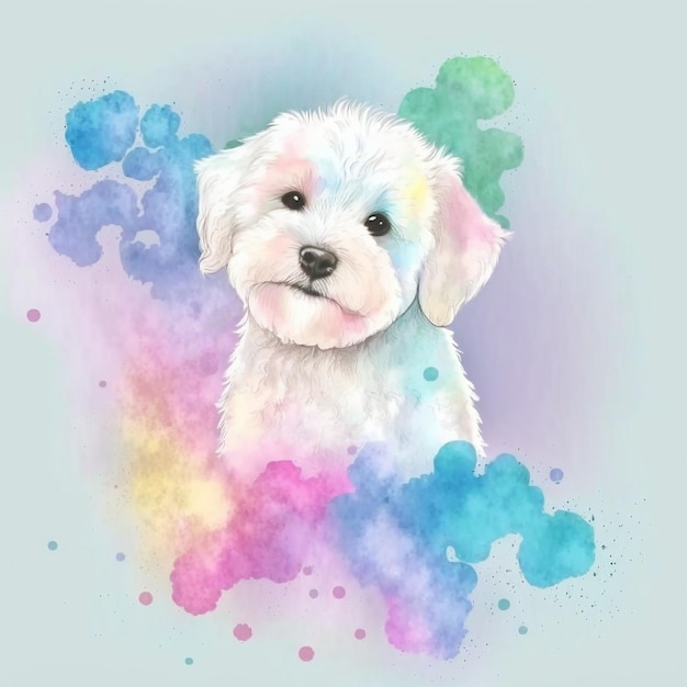 Dog Puppy Cute Abstract Pastel